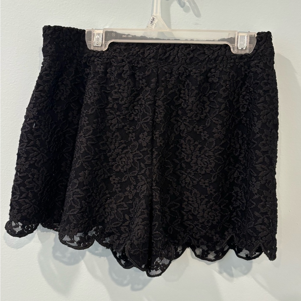Free People Black Lace High Waist Shorts